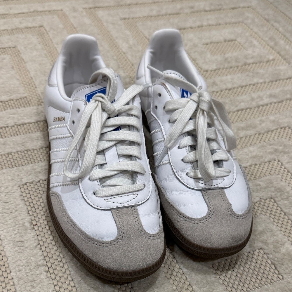 Adidas Samba White and Gray Women's Athletic Shoes